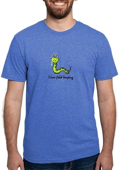 CafePress I Love Field Herping T Shirt Men's Deluxe Tri-Blend T-Shirt - Heather Blue