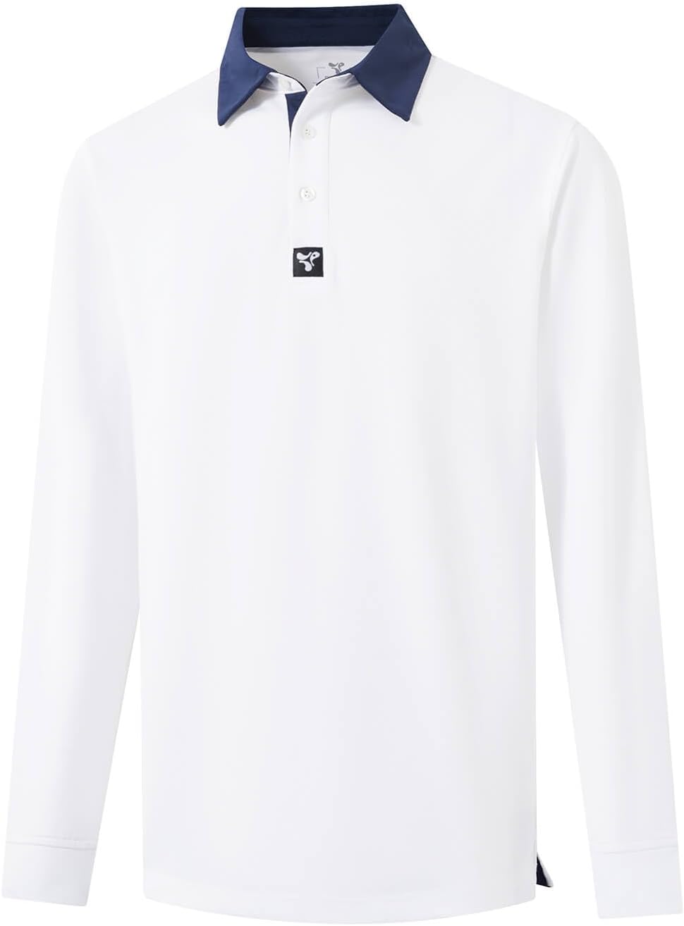 Tech Pique Performance Long Sleeve Golf Shirt for Men - White