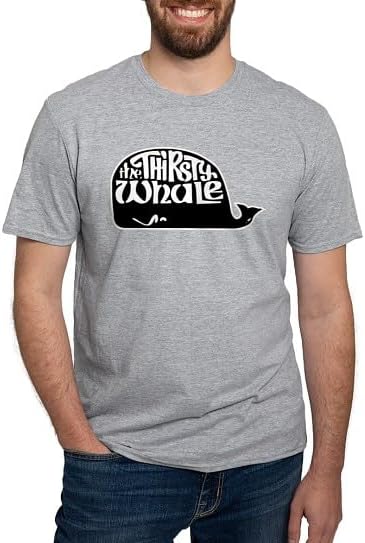 CafePress Thirsty Whale Fitted T Shirt W/Black Whale Men's Semi-Fitted Classic Cotton T-Shirt - Heather Gray