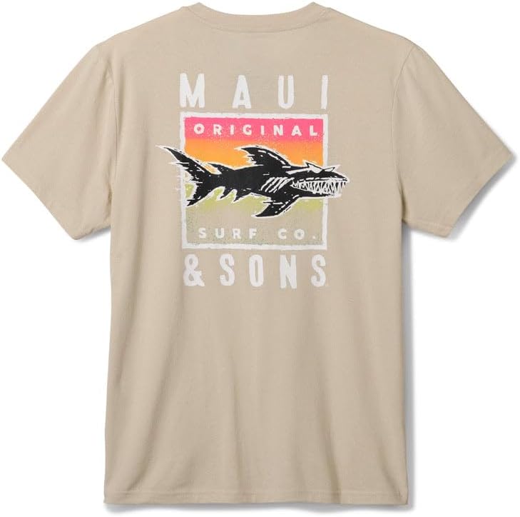 Maui and Sons in The Deep Short Sleeve T-Shirts for Men & Women | Short Sleeve Crew Neck Graphic Tees - In the Deep | Vanilla