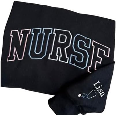 NAZENTI Personalized Nurse Crewneck Sweatshirt, Nurse Gift for Women - M2