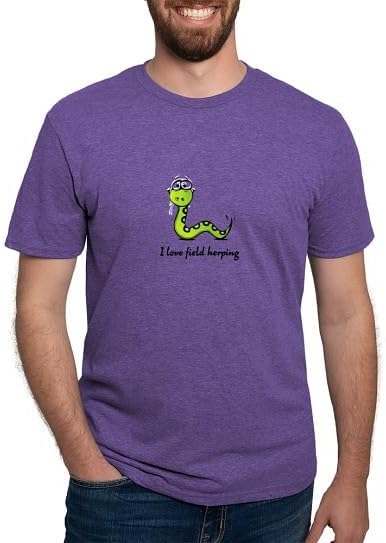 CafePress I Love Field Herping T Shirt Men's Deluxe Tri-Blend T-Shirt - Heather Purple
