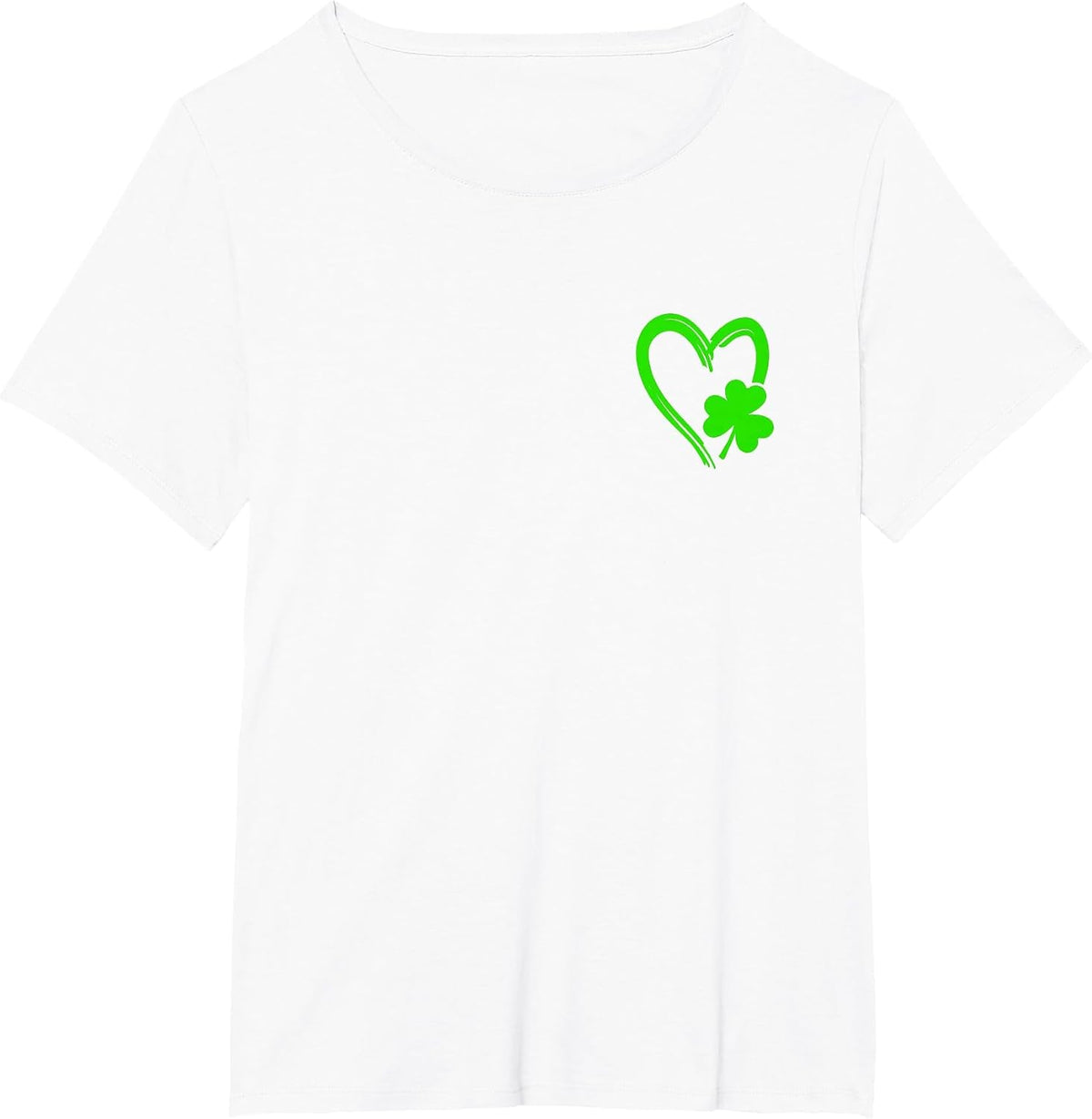 Heart Clover St Patricks Day Men Women St. Patrick Shamrock T-Shirt - White