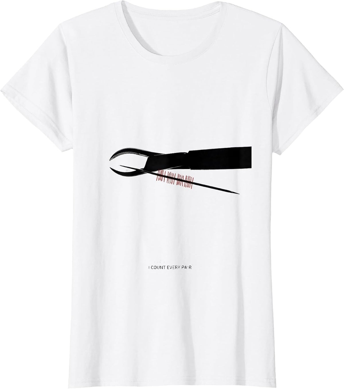 Women's I Count Every Pair Minimalist Surgical Tech Scrub Tech Gift T-Shirt - White