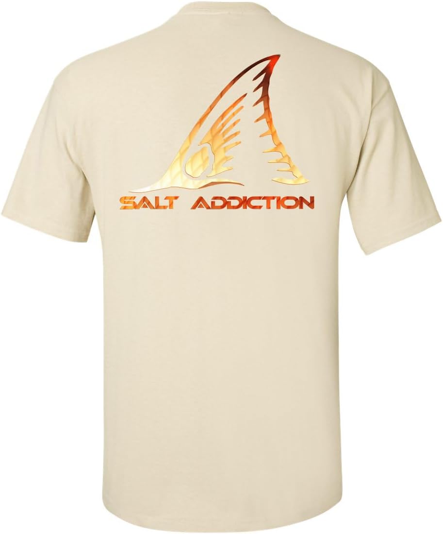 Salt Addiction Fishing Red Drum Redfish Flats Short Sleeve T-Shirt, Cotton, S-5XL, Multiple - Sand