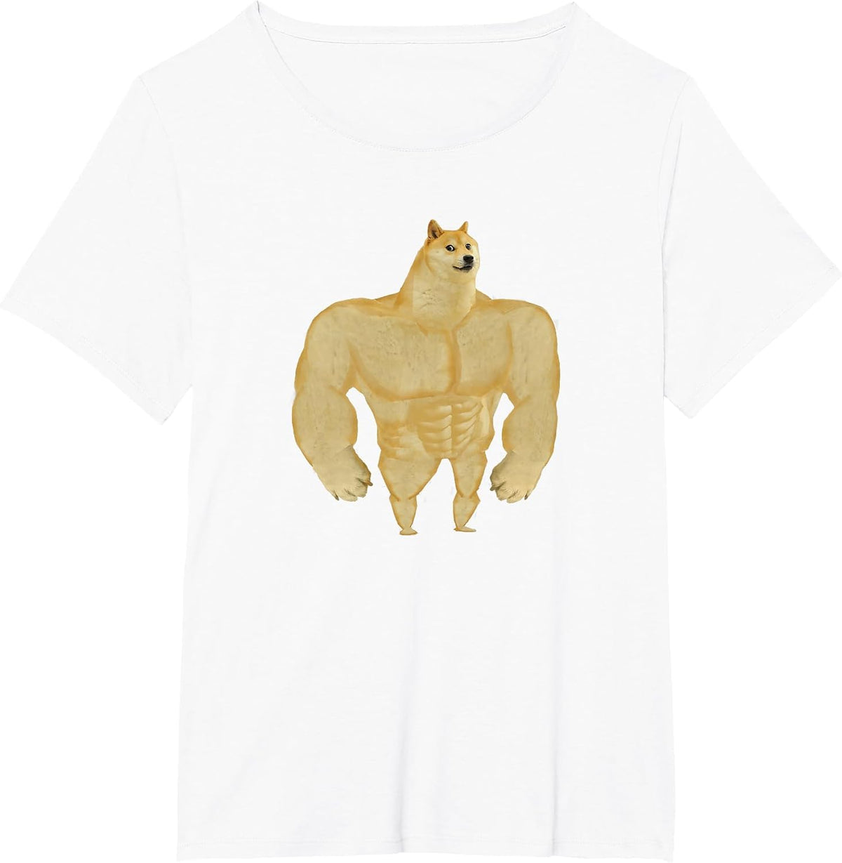 Swole Dog Meme Buff Dog Meme T-Shirt - White