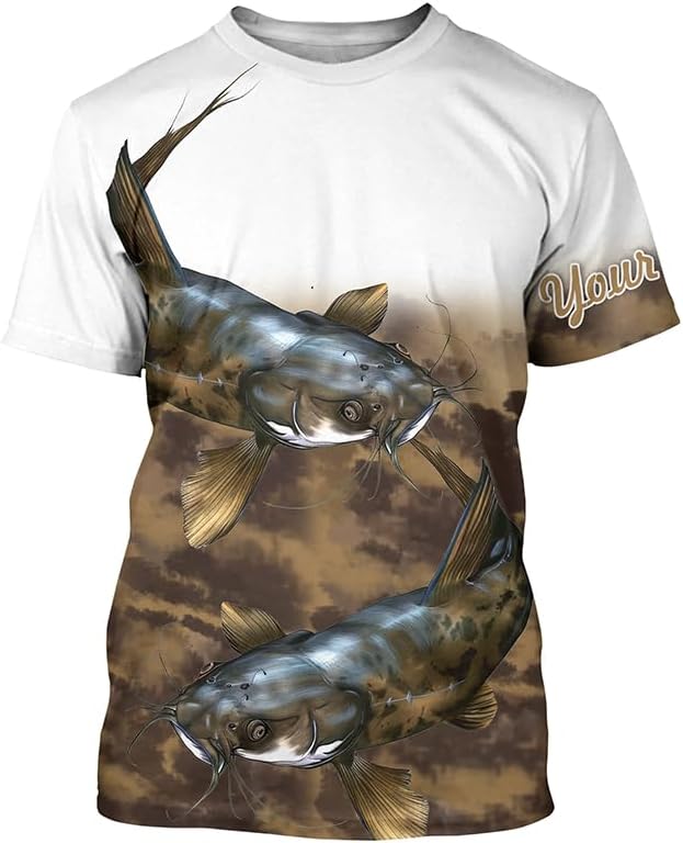 Flathead Catfish Fishing Customized Long Sleeve Fishing Shirts, Personalized Fishing Gift - All-over Print T-shirt