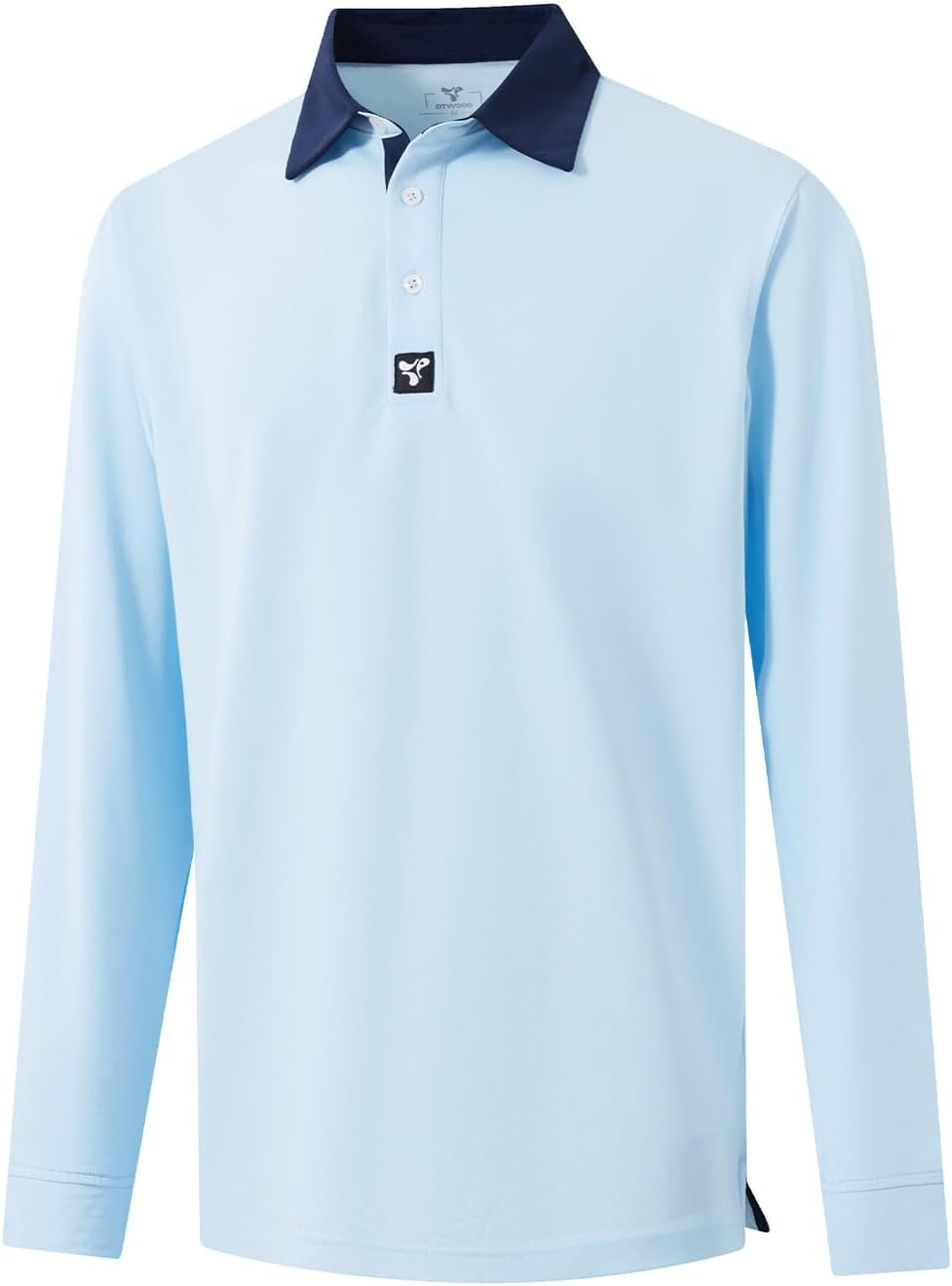Tech Pique Performance Long Sleeve Golf Shirt for Men - Sky Blue