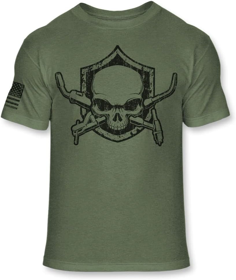 Welder Crossbones Shirt - Welder Skull Tee - A156 - As Pictured