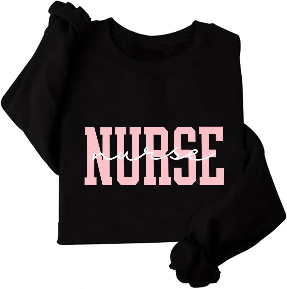 Nurse Sweatshirt RN Sweashirt Women Crewneck Nurse Sweatshirts Gift - Black