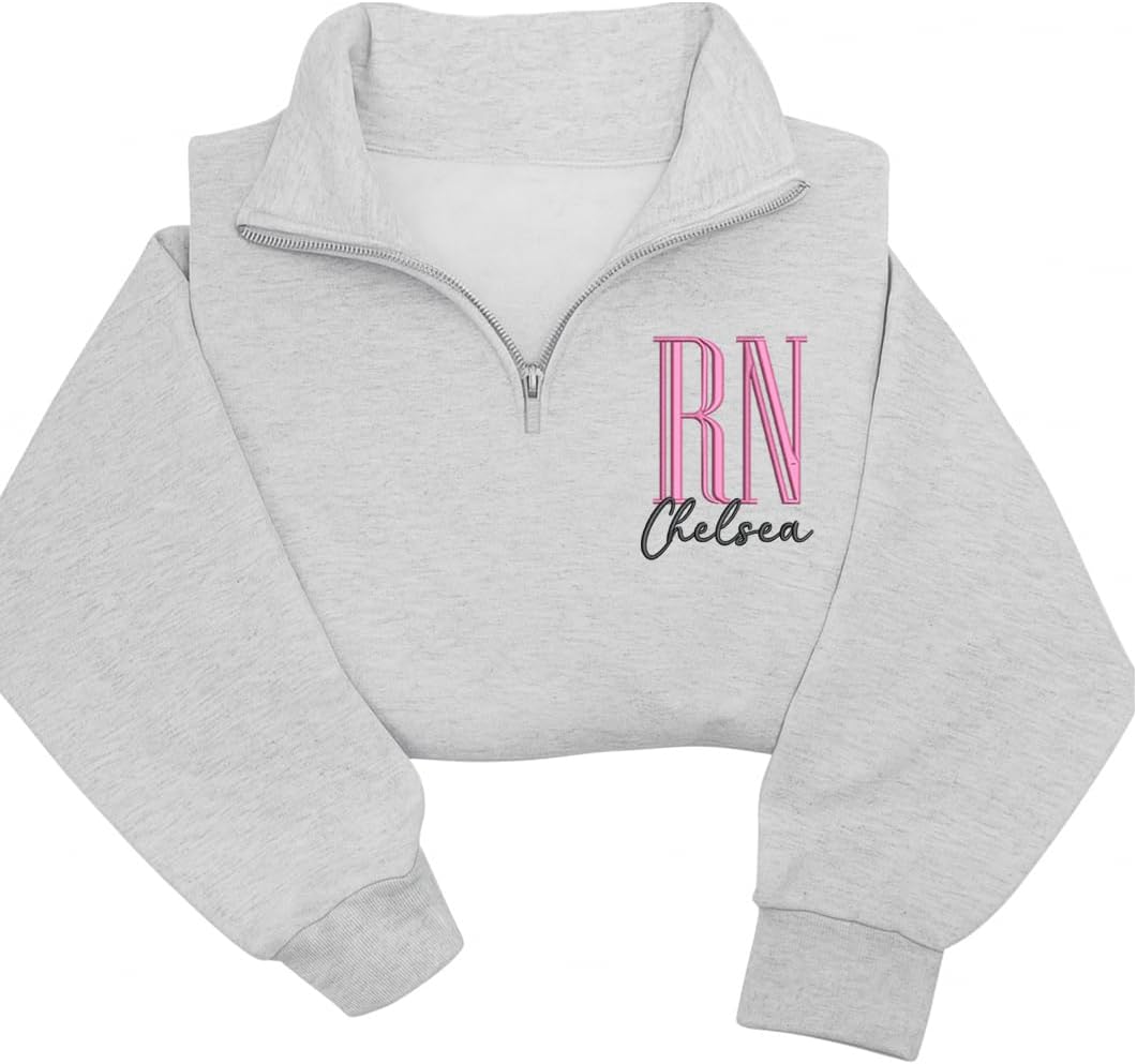 NAZENTI Personalized Nurse Crewneck Sweatshirt, Nurse Gift for Women - M4