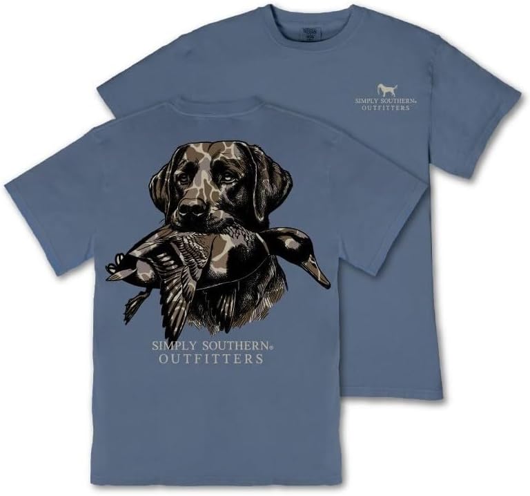 Simply Southern Mud Labrador - Duck Hunting - Adult T-Shirt - Adult Mineral Wash - Overcast
