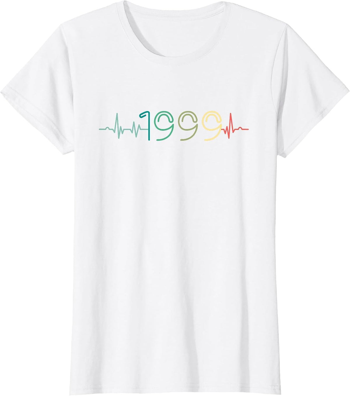 Twenty One 90s 21 Years Olds 1999 Heartbeat 21st Birthday T-Shirt - White