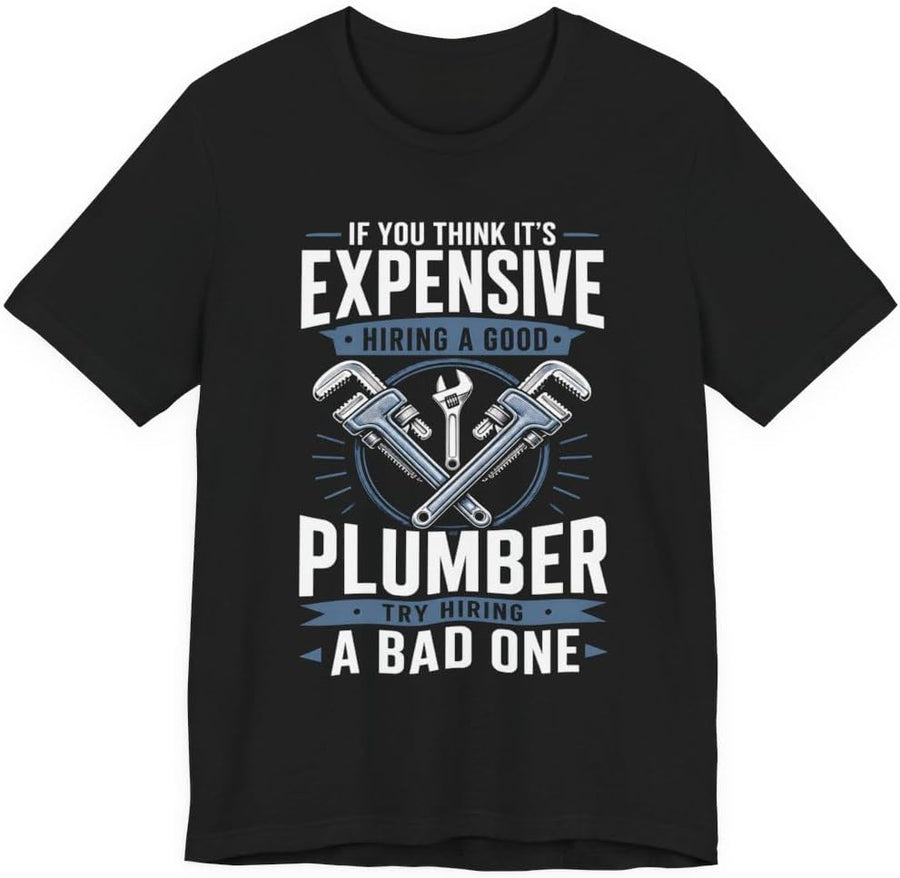 Plumber T-Shirt Funny Trade Professional Graphic Tee for Handyman - Black