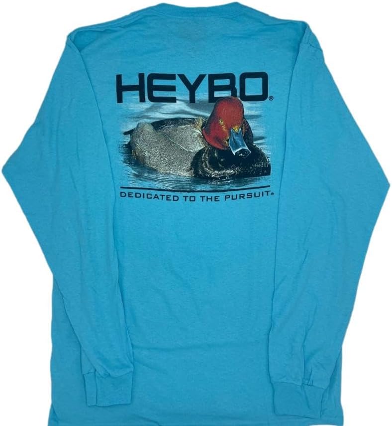 Heybo Duck Hunting LS T-Shirt, Duck Hunt Water Fowl Outdoor LS T-Shirt Outdoors - Baby Blue