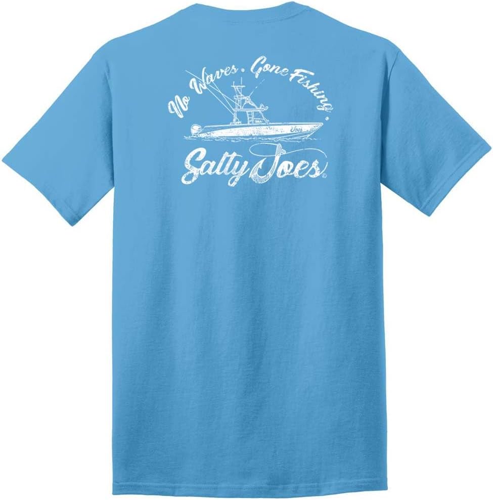 SALTY JOES Men's Fishing & Boating Graphic Logo Cotton T-Shirts in Regular, Big and Tall - Aquatic \/ Fishing Boat