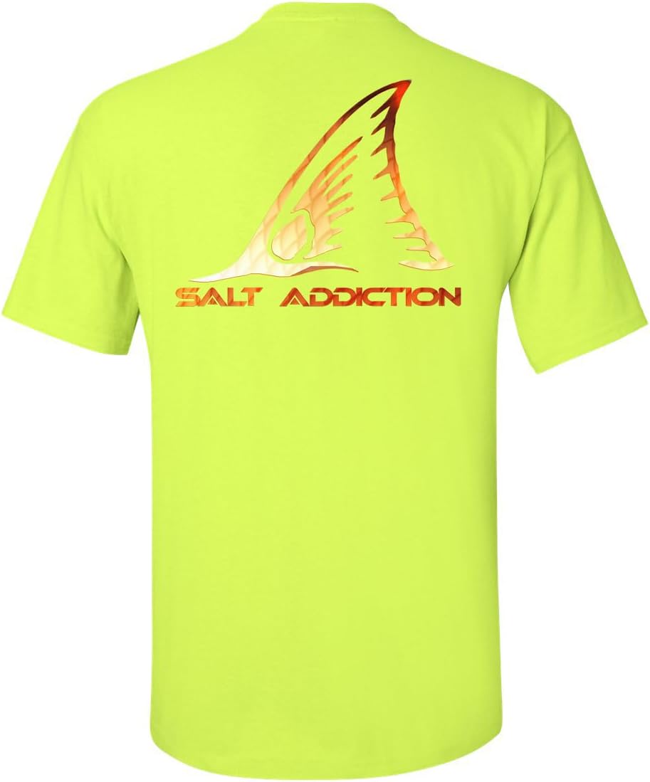 Salt Addiction Fishing Red Drum Redfish Flats Short Sleeve T-Shirt, Cotton, S-5XL, Multiple - Yellow