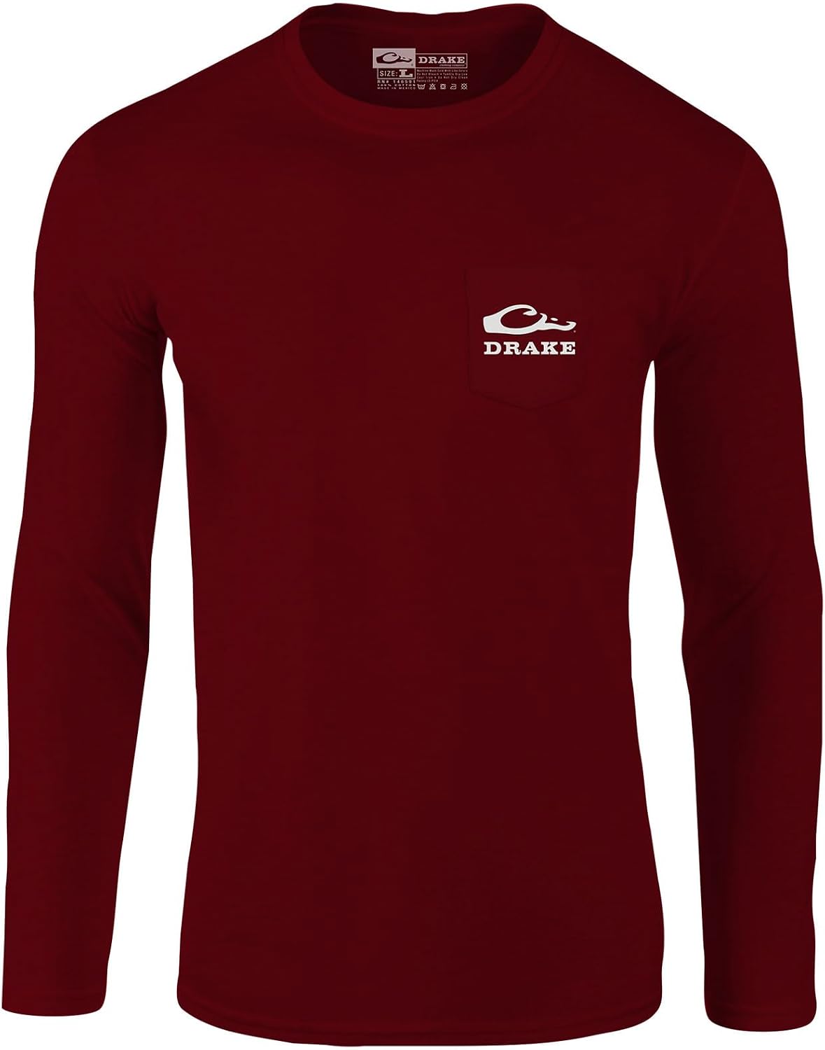 Drake Waterfowl Men's Retro Wood Duck Long Sleeve T-Shirt - Red Dahlia