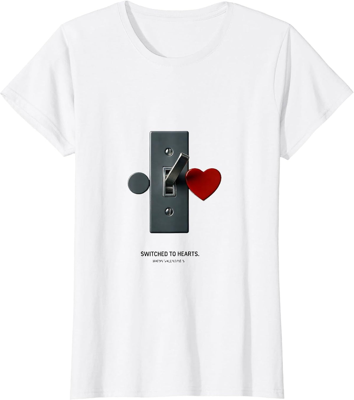 Women's Switched To Hearts Happy Valentine's Optometrist Eye-Care T-Shirt - White