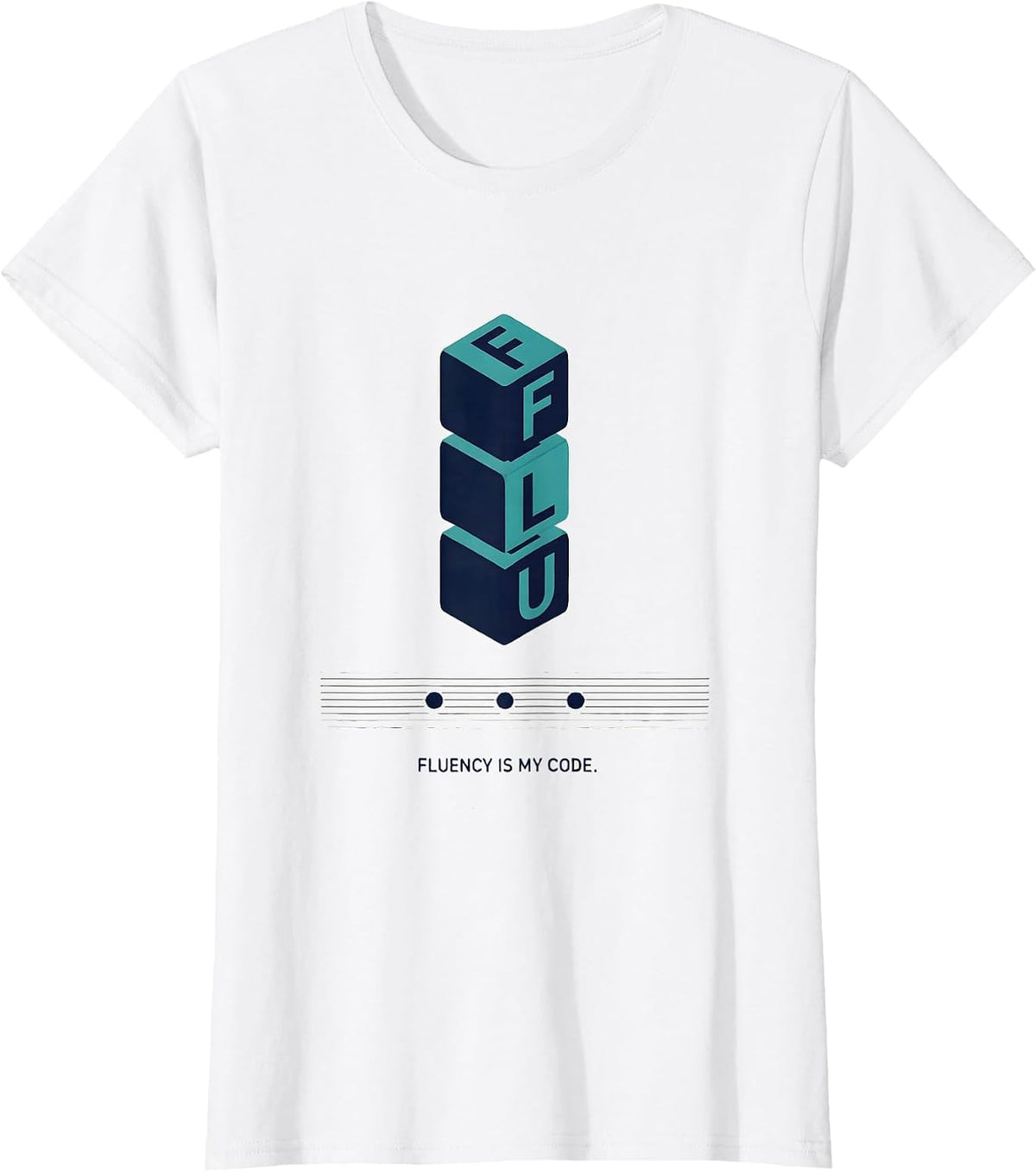 Women's Fluency Is My Code Minimalist Reading Teacher Literacy Humor T-Shirt - White