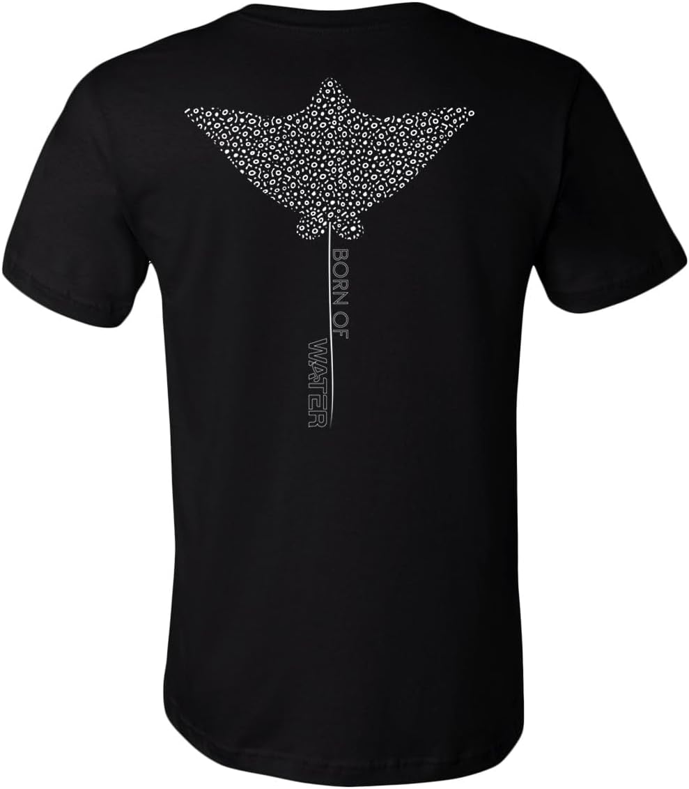 Mens Eagle Ray Scuba Diving T-Shirt - Black