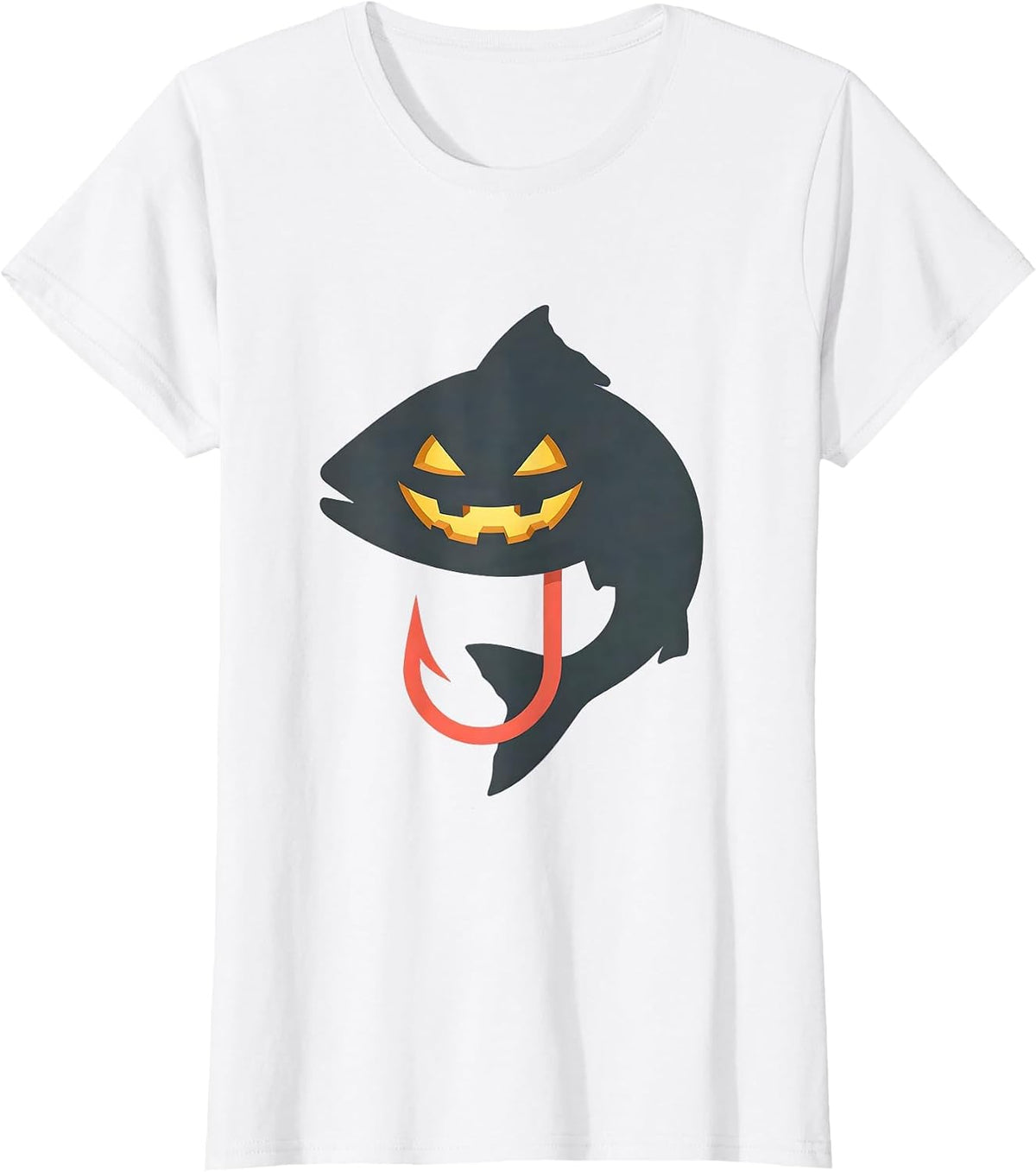 Catfish Skeleton Halloween Fishing Humor Funny T-Shirt - White