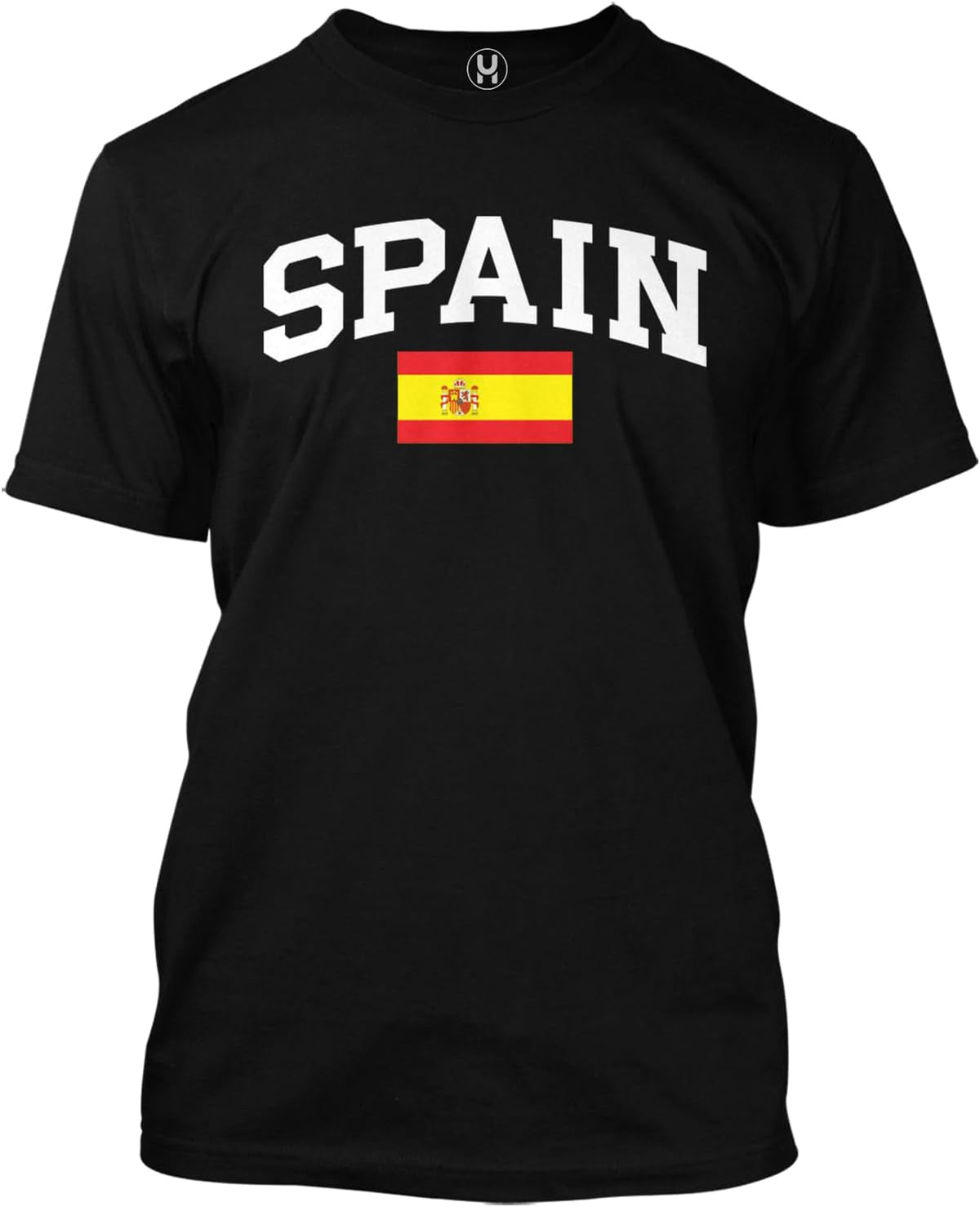 Haase Unlimited Spain Word with Flag - Spanish Culture Men's T-Shirt - Black