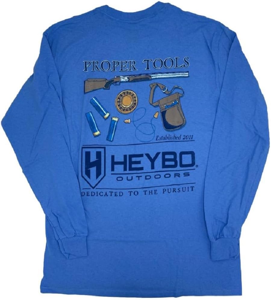 Heybo Duck Hunting LS T-Shirt, Duck Hunt Water Fowl Outdoor LS T-Shirt Outdoors - Sky Blue