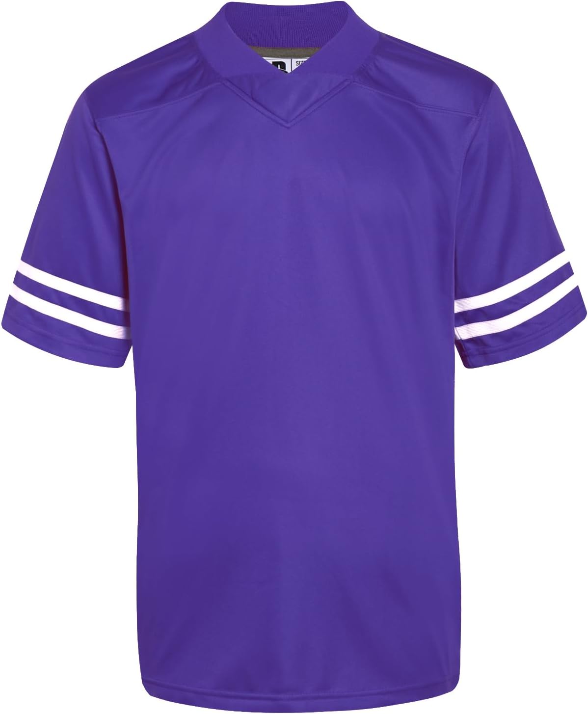 DEHANER Plain Blank Football Jerseys for Men Unisex Athletic T-Shirts Practice Sports Uniforms Outfits - White Stripe-purple