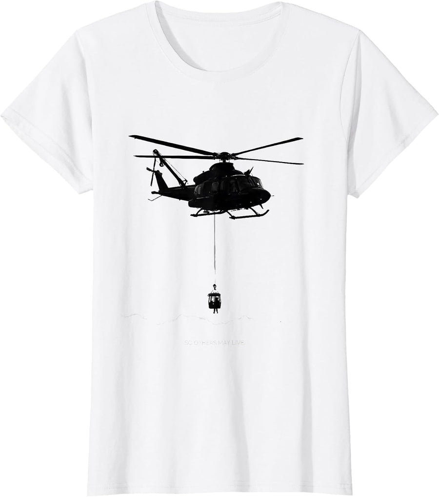 Women's So Others May Live Military Helicopter Pilot Veteran Tribute T-Shirt - White