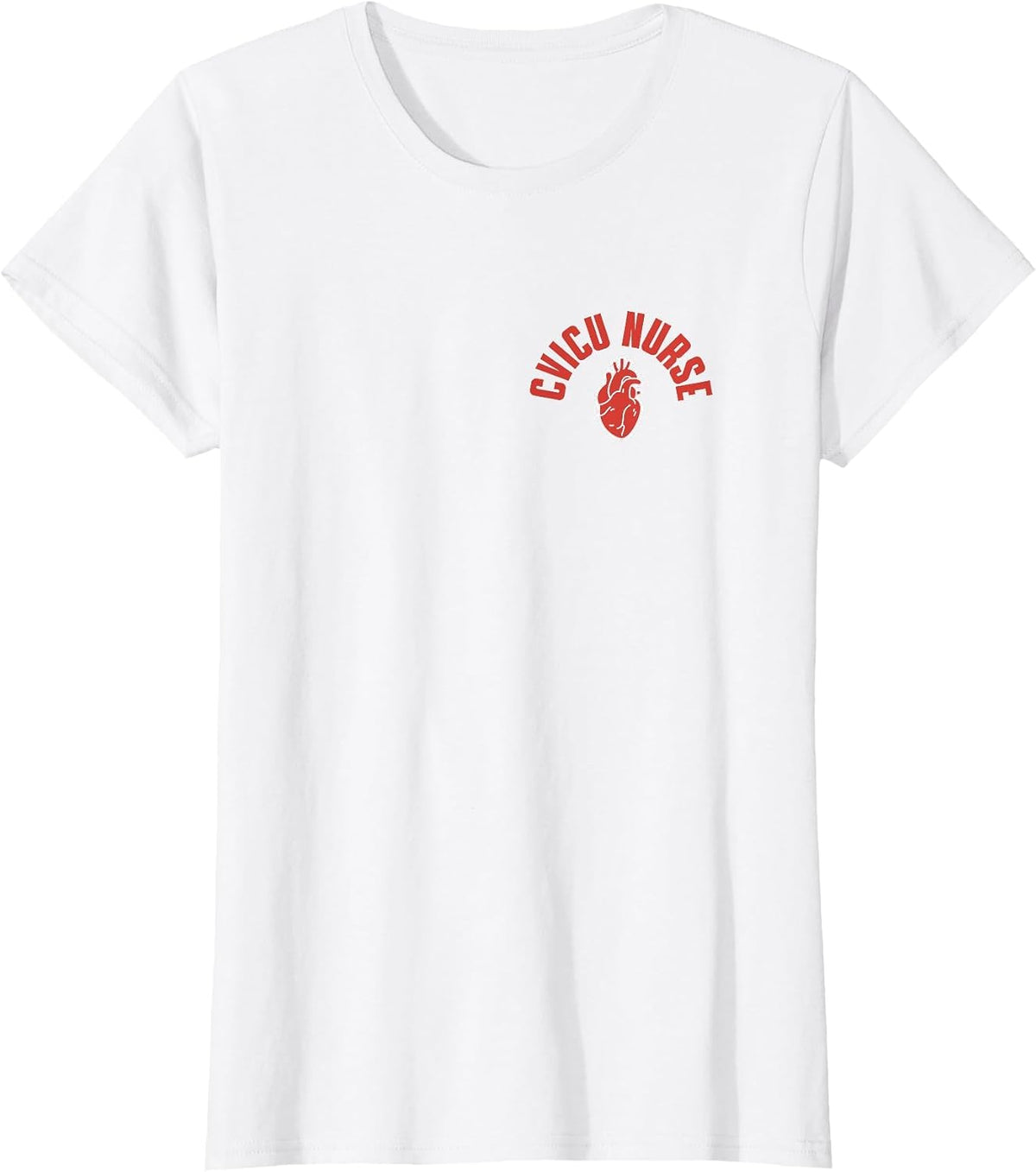 CVICU Nurse Heart Cardiac Nurse Pocket Apparel RN T-Shirt - White