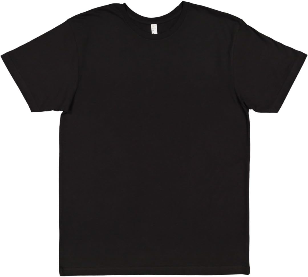 LAT Adult Unisex Crew Neck Short Sleeve Soft Cotton T-Shirt - Black