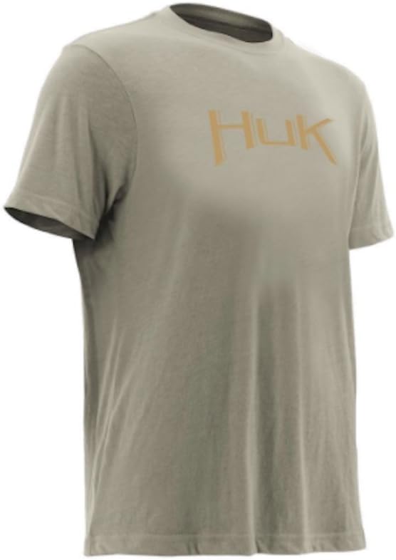 HUK H1000116-385-M Huk Arch Logo Tee, Sage Heather, Medium - As Pictured