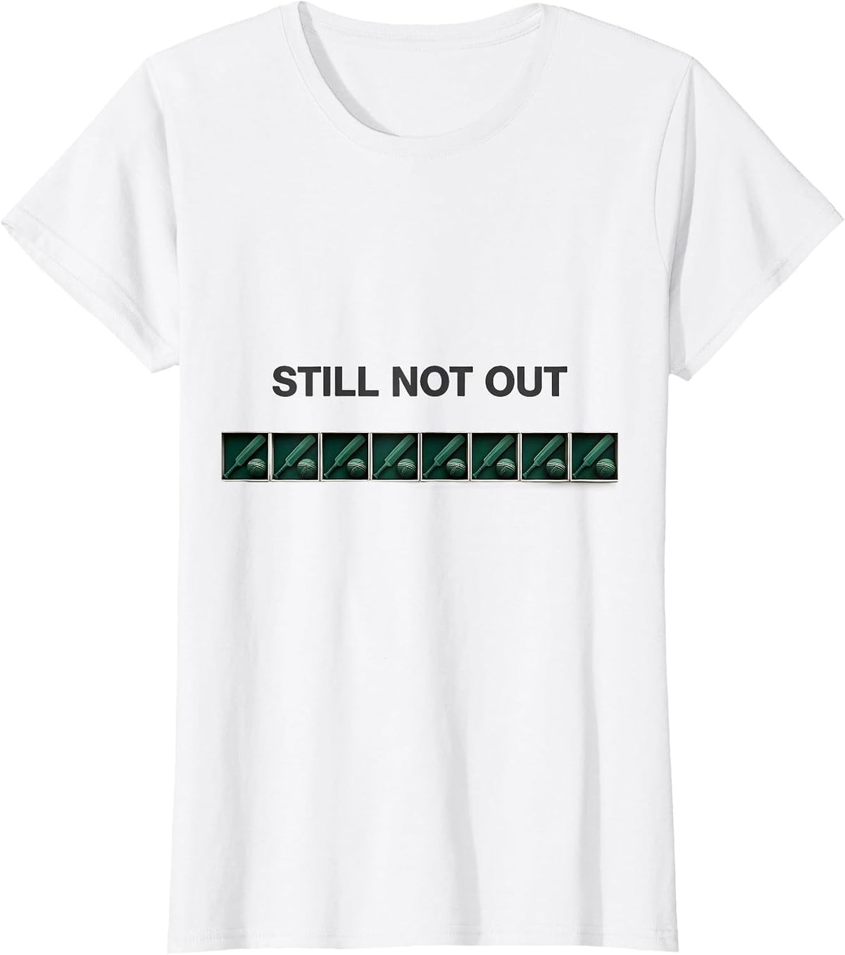 Still Not Out Funny Cricket Spare Time Enthusiast Youth Gift T-Shirt - White
