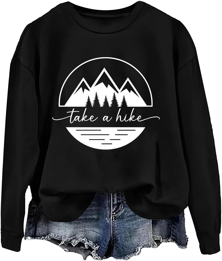 Take A Hike Sweatshirt, Take A Hike Long Sleeve Shirt, Take A Hike Sweatshirt Crew Neck, Hiking Sweatshirt - Black