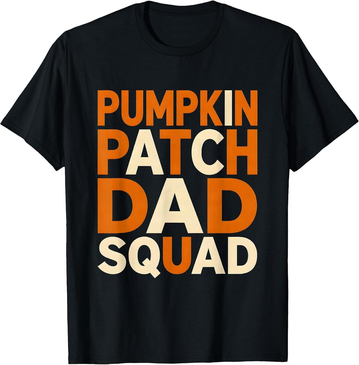 Men's Pumpkin Patch Dad Squad Fall Geometric Design T-Shirt - Black