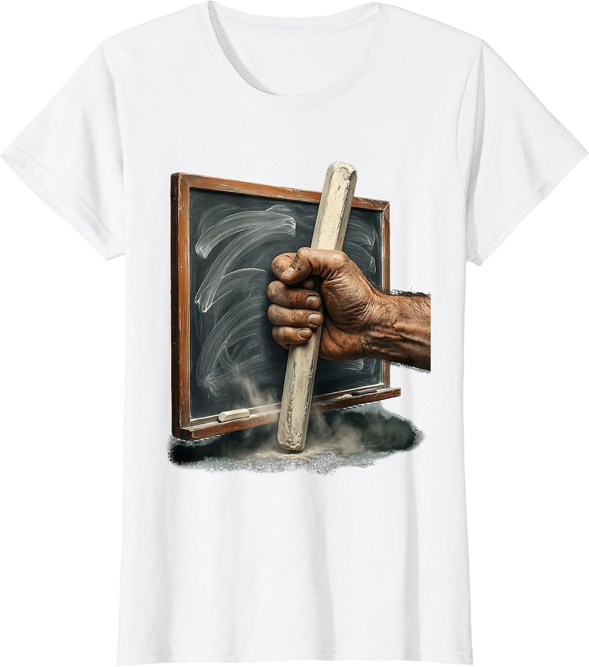 5th Grade Teacher Chalkboard Chalk Illustration T-Shirt - White
