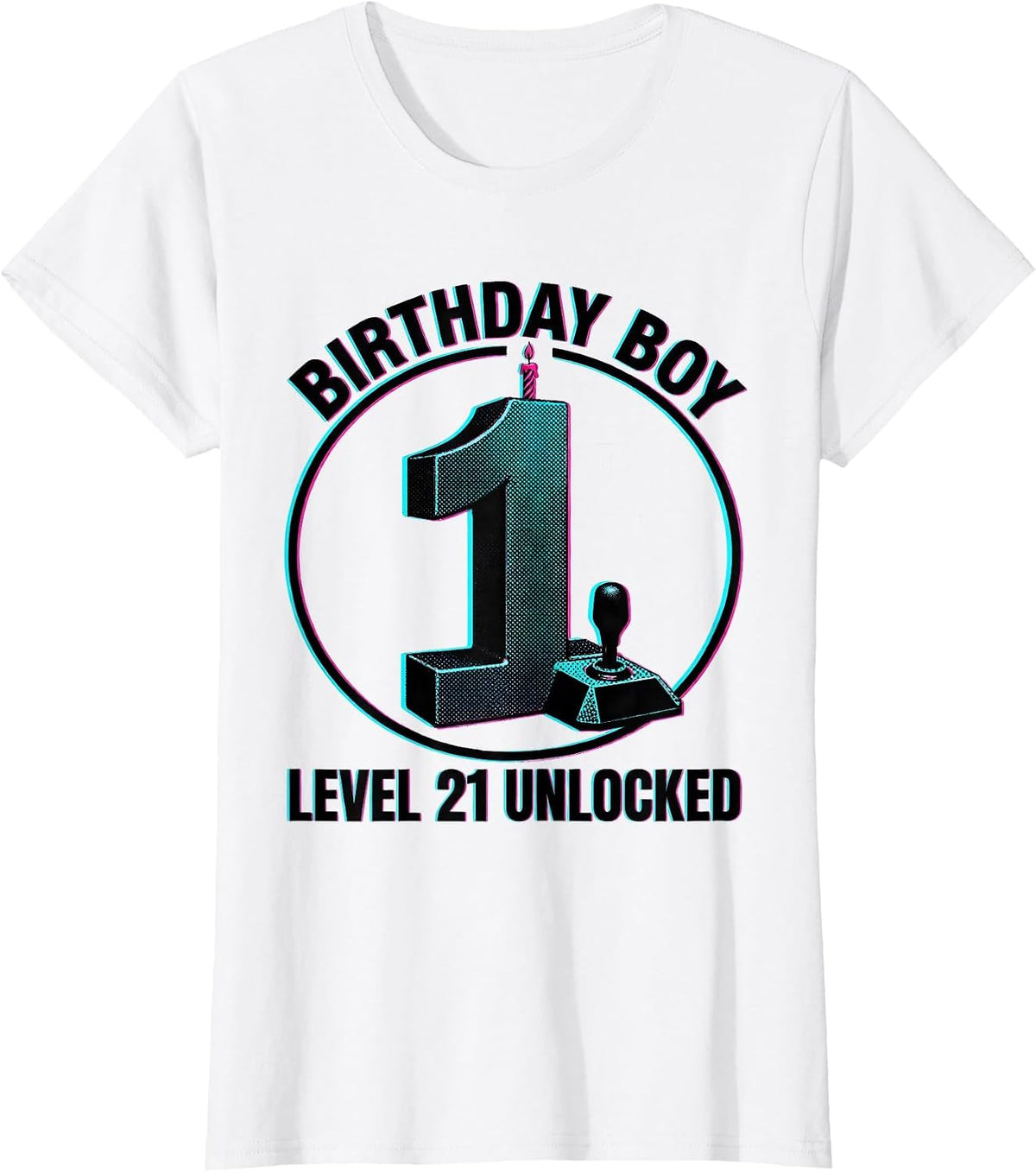 Birthday Boy Level 21 Unlocked Gamer Boy Birthday Gift T-Shirt - White