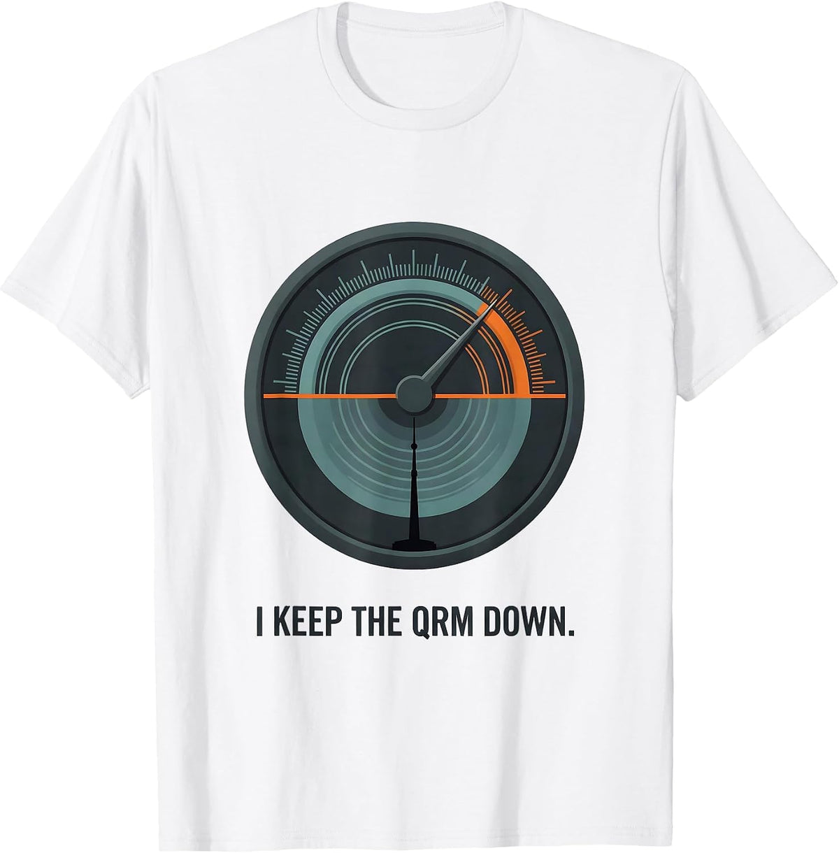 Men's I Keep The QRM Down Funny Ham Radio Operator Enthusiast T-Shirt - White