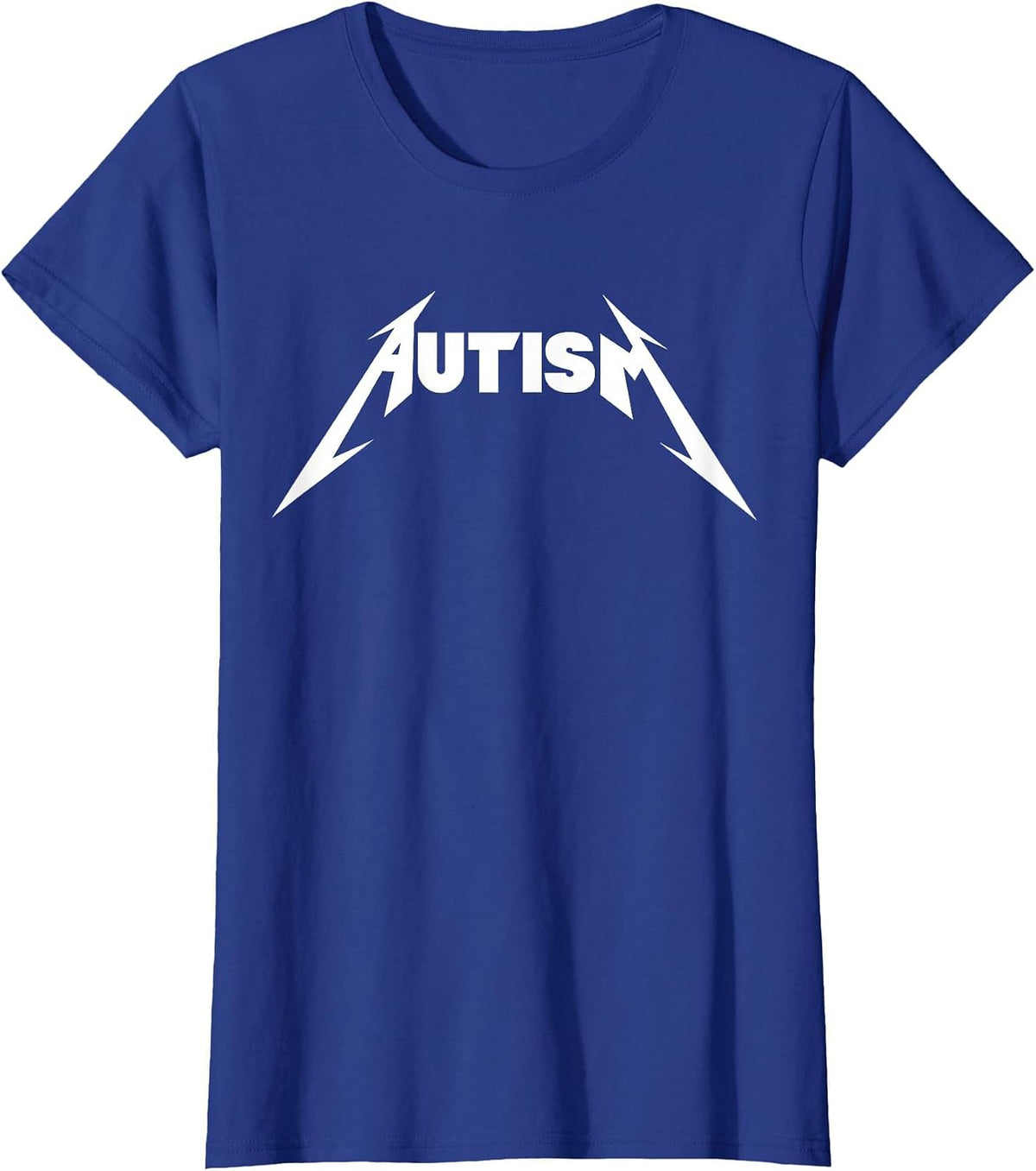 Funny Design Autism Skeleton Meme Metal Rock for Men Women T-Shirt - Royal Blue