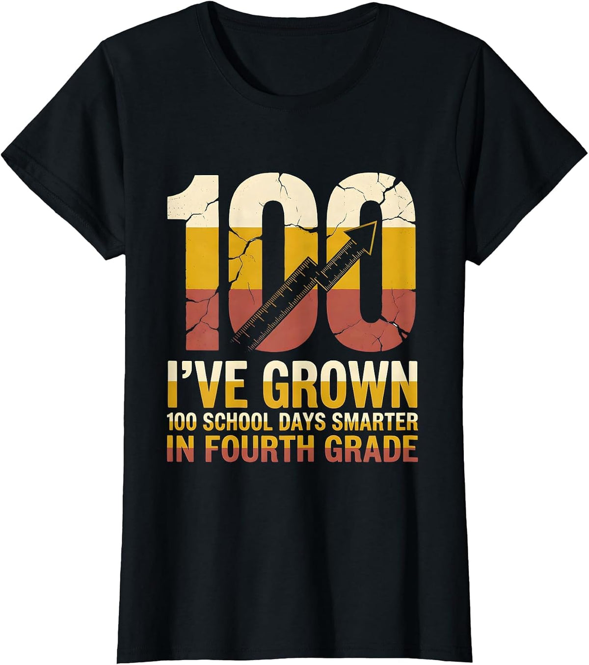 I've Grown 100 School Days Smarter In Fourth Grade Teachers T-Shirt - Black