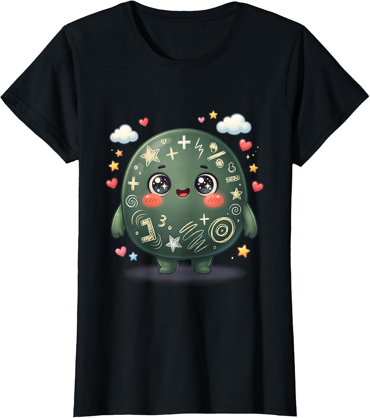 Math Teacher Chalkboard Equations Graphic T-Shirt - Black
