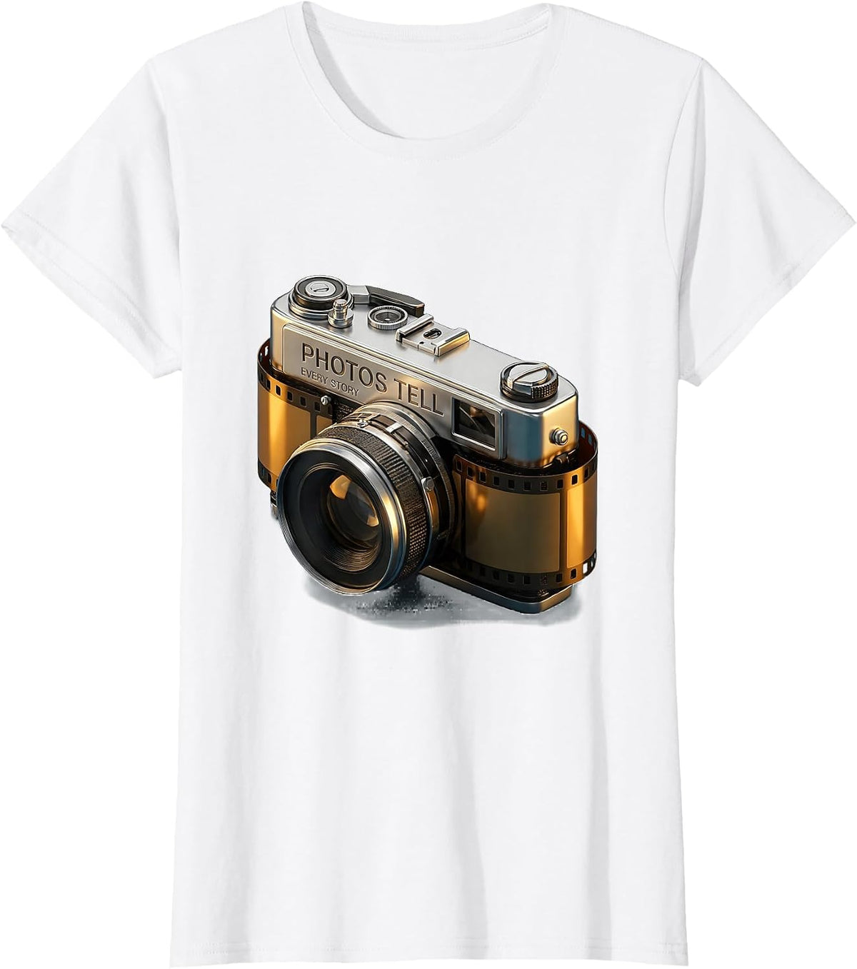 Photos Tell Every Story Photography Design T-Shirt - White