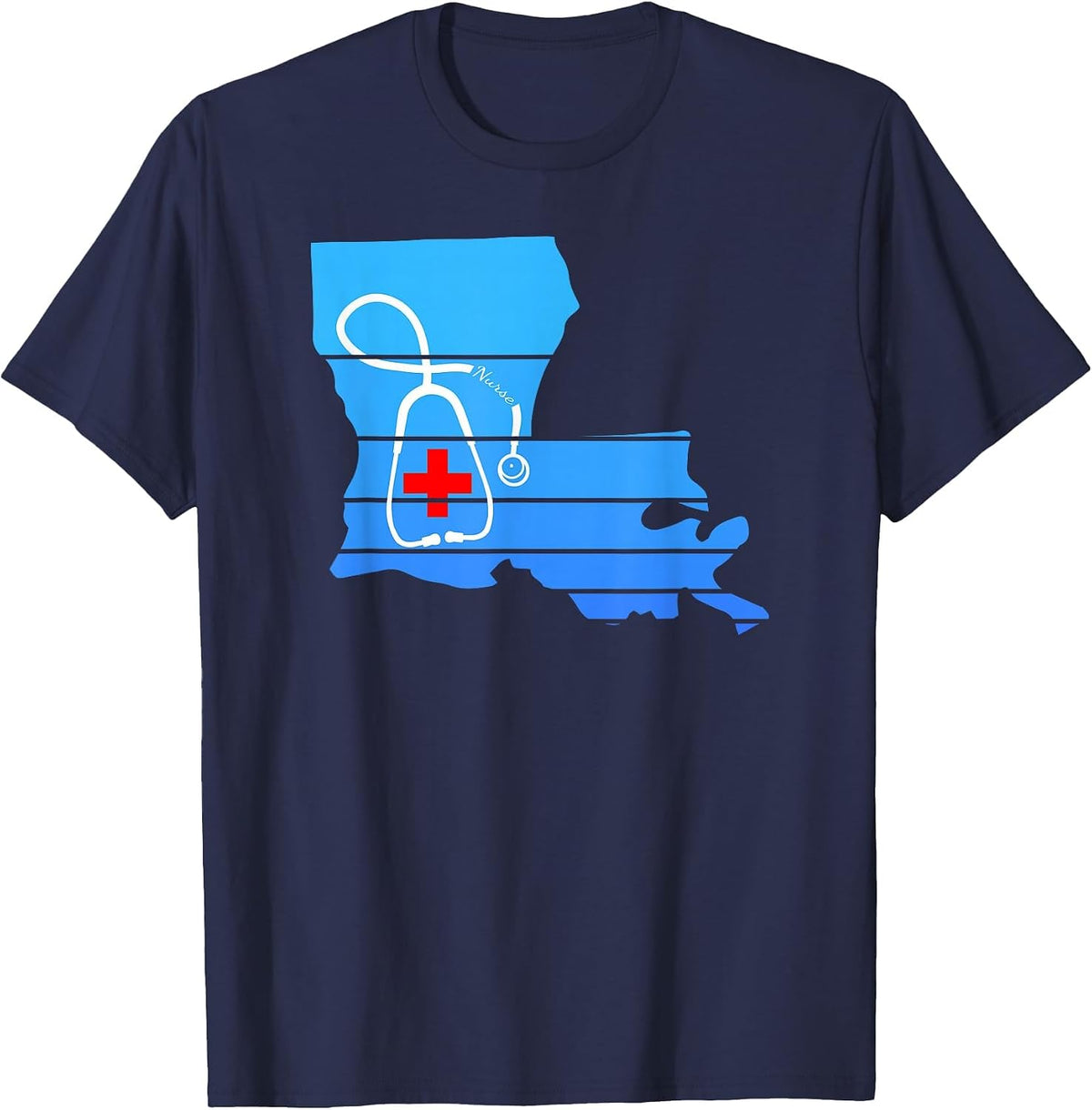 Louisiana Nurse T-Shirt - Navy Blue