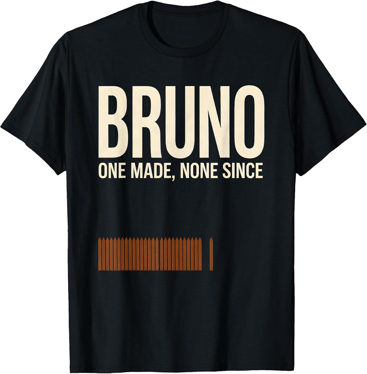 Men's Bruno One Made None Since Retro Personalized Name T-Shirt - Black