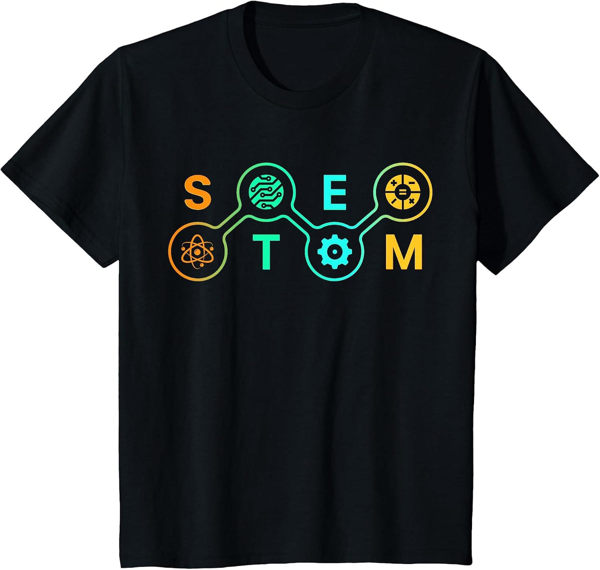 STEM Teacher Science Technology Engineering Math T-Shirt - Black