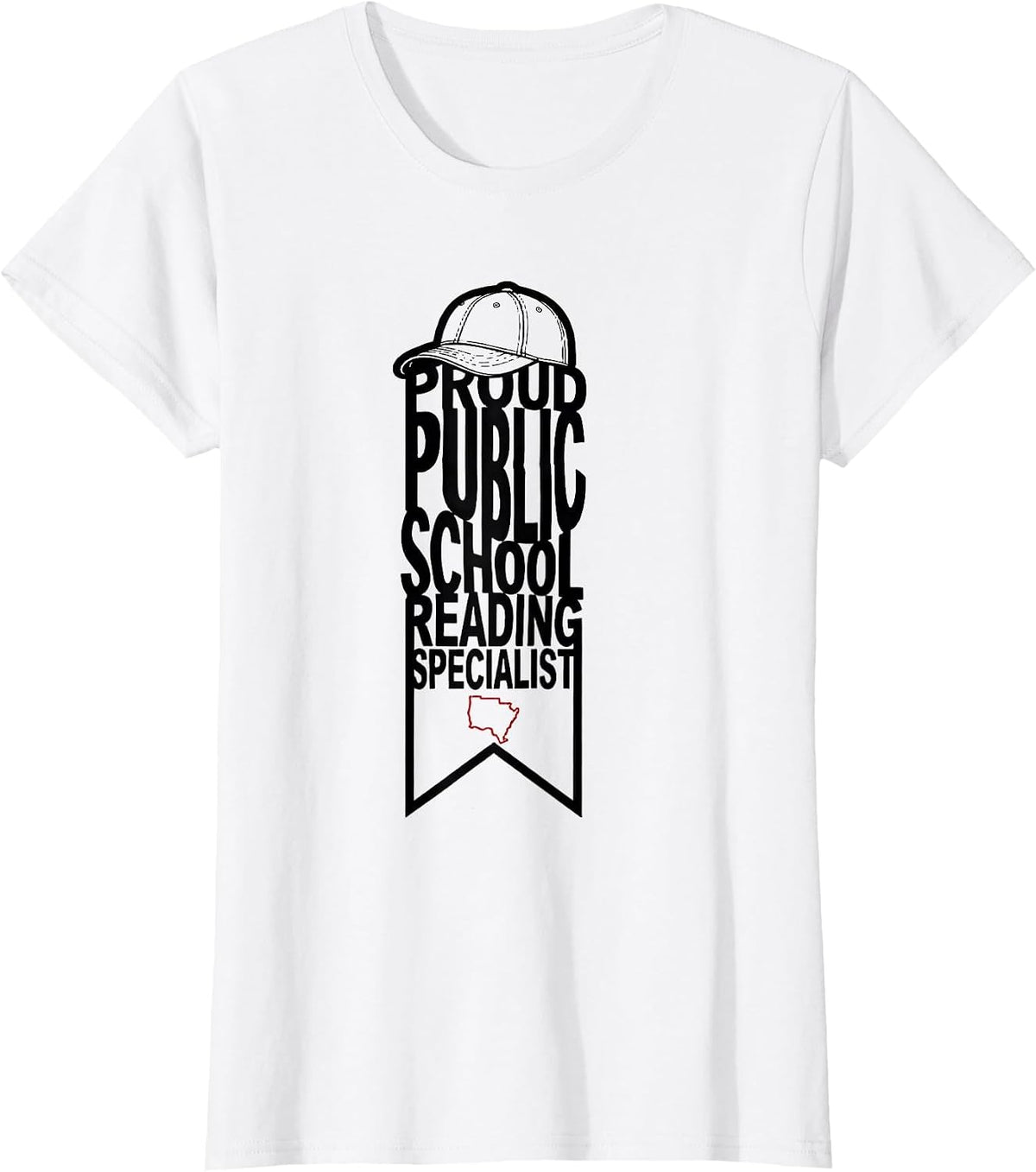 Proud Public School Reading Specialist Teacher Red For Ed T-Shirt - White