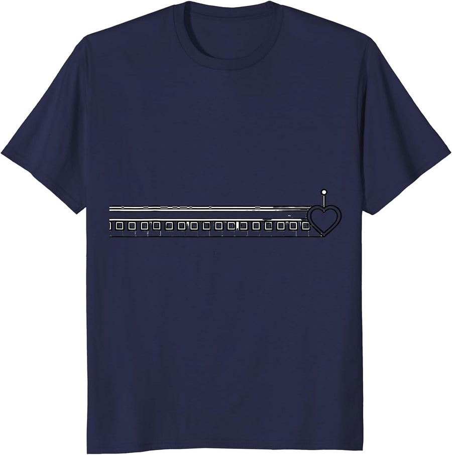 Phoropter Heart Track Optometrist Valentine Humor T-Shirt - Navy Blue