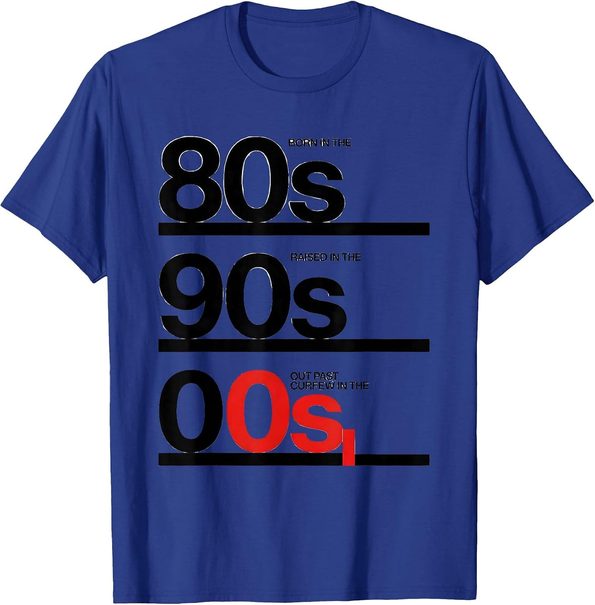Men's Born In The 80s Raised In The 90s Nostalgic Humor T-Shirt - Royal Blue