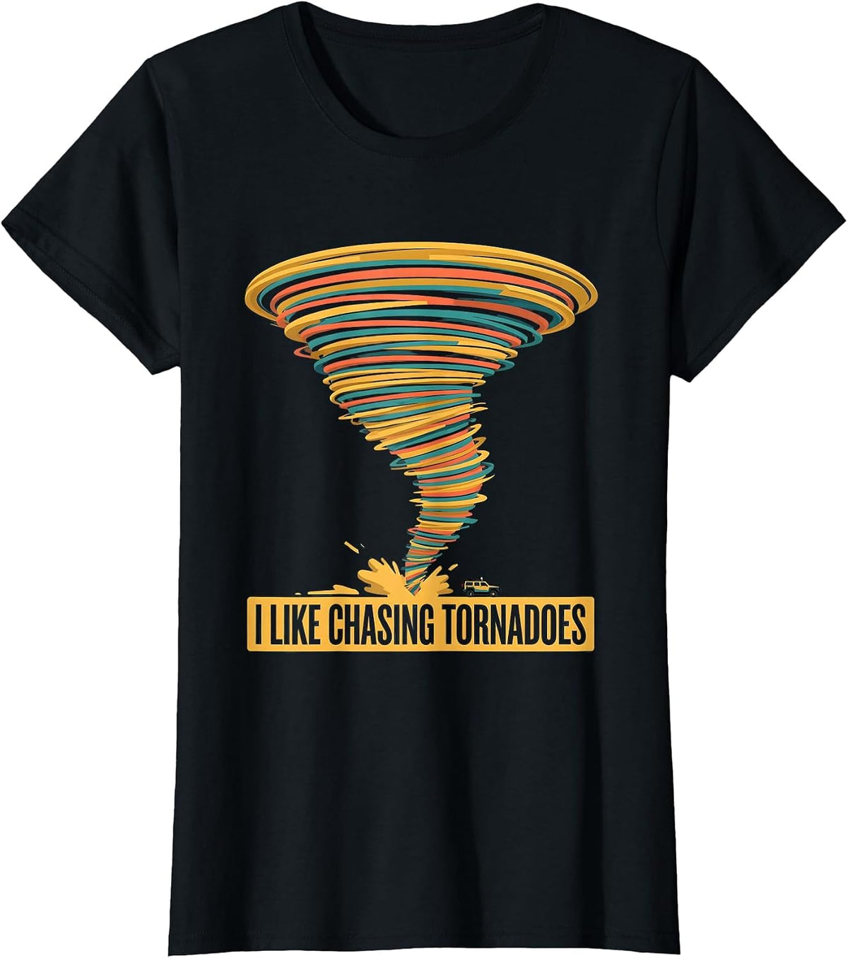 Women's I Like Chasing Tornadoes Funny Storm Chaser Meteorology T-Shirt - Black